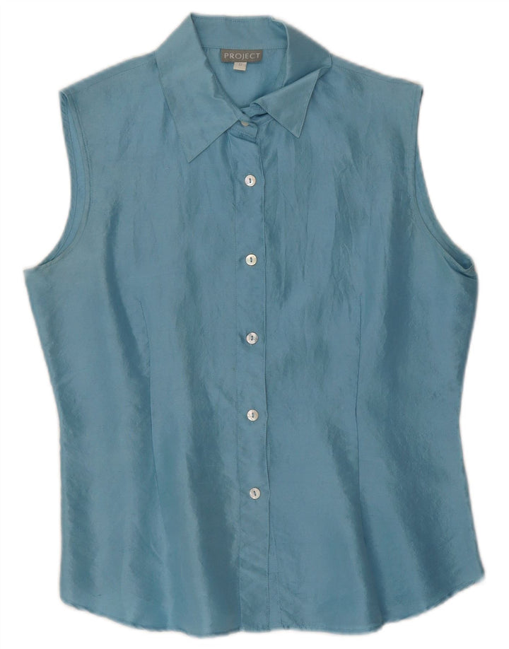 Project Chemisier sans manches pour femme UK 10 Petite soie bleue