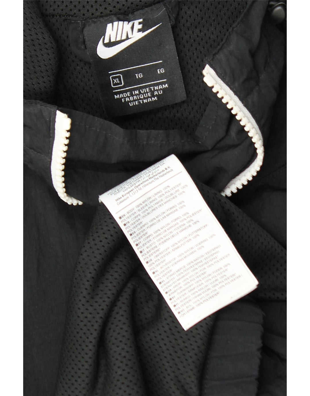 NIKE Veste de pluie à capuche pour homme UK 42 XL Nylon noir