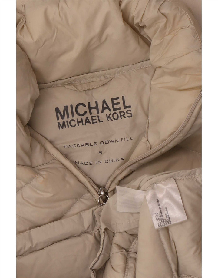 Michael Kors Veste rembourrée pour femme UK 10 Petit nylon beige