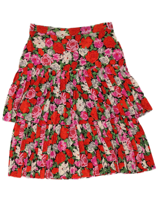 jupe plissée à plusieurs niveaux pour femme vintage IT 46 Large W31 Floral multicolore