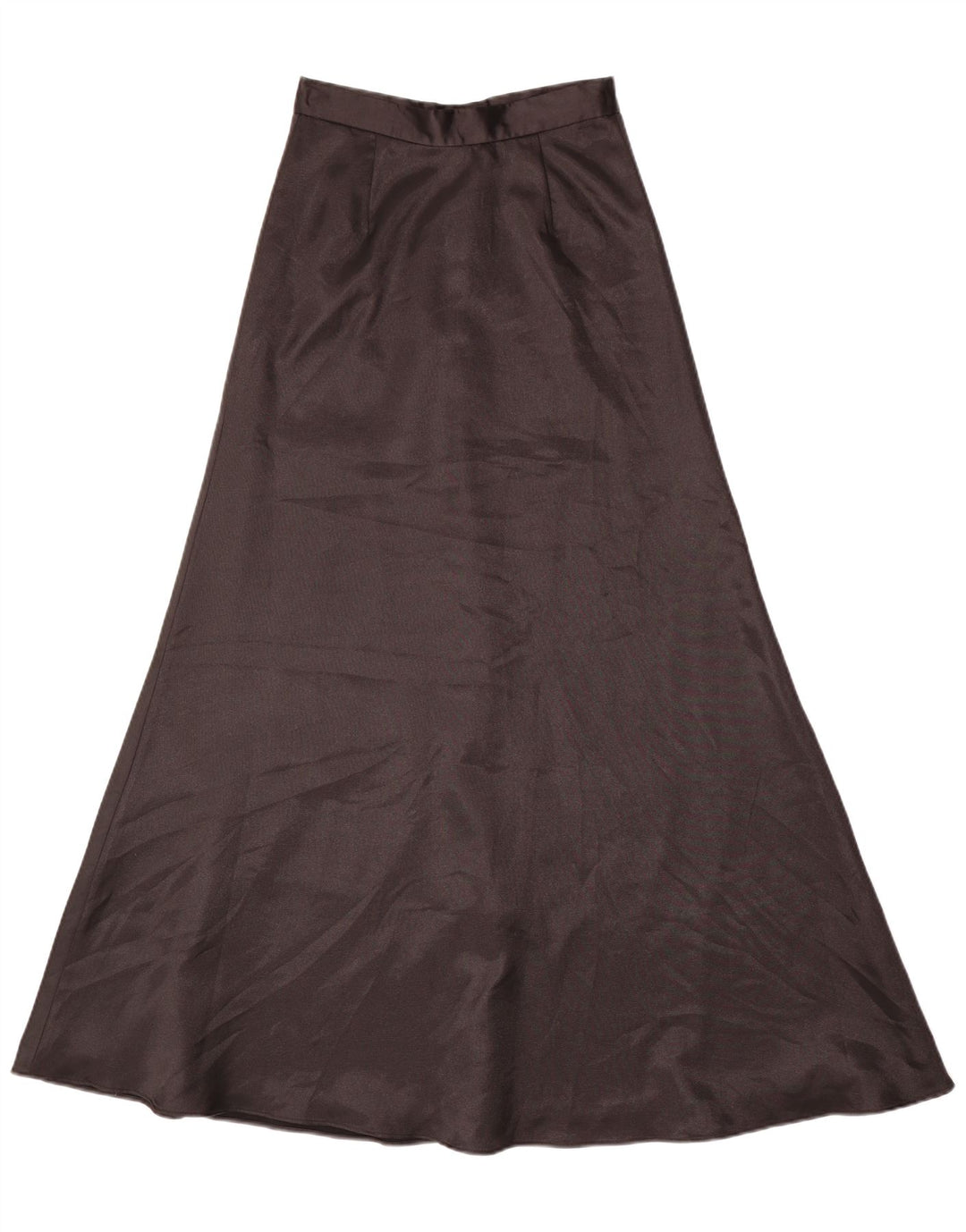 vintage Femme Maxi Jupe UK 6 XS W24 Noir Polyester