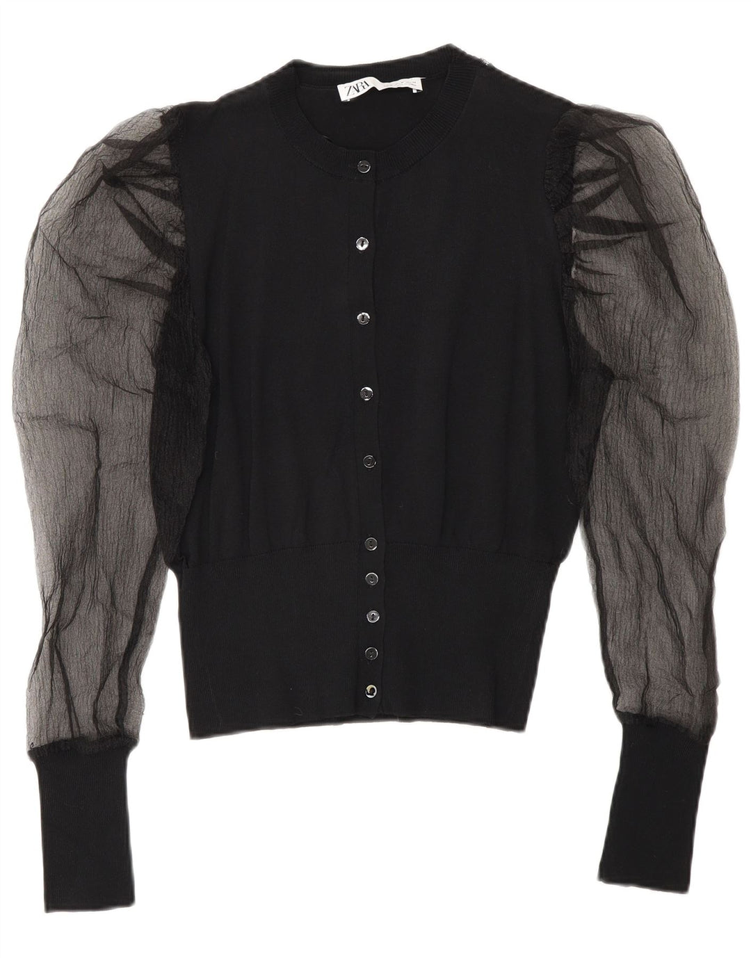 Zara Femme Cardigan Top Medium Noir Viscose