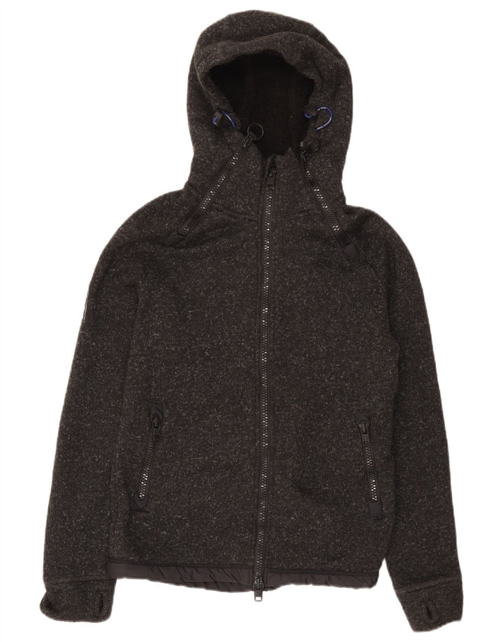 Superdry Pull à capuche zippé pour homme en polyester moucheté petit gris