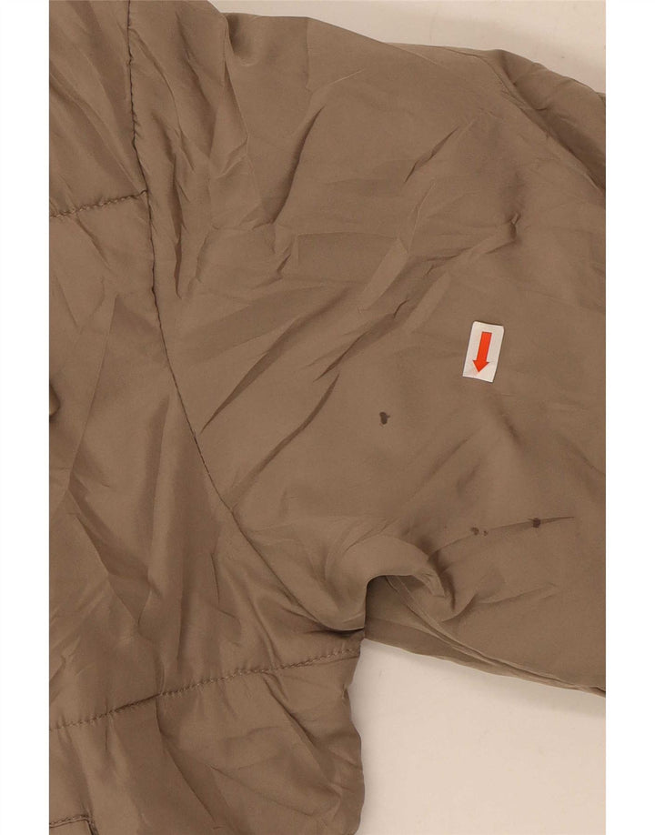 Zara Veste matelassée surdimensionnée à capuche pour femme UK 10 Small Marron Polyester