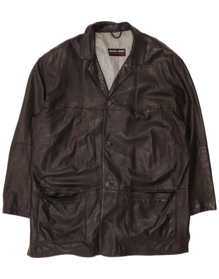 PIERRE CARDIN Veste en Cuir Homme IT 58 4XL Cuir Noir