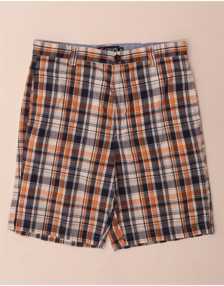 Chaps Short Chino Homme W32 Bleu Marine Moyen à Carreaux