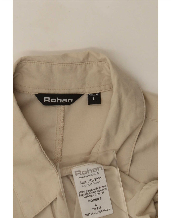 Rohan Chemise à manches courtes pour femme UK 16 Large Beige Polyamide