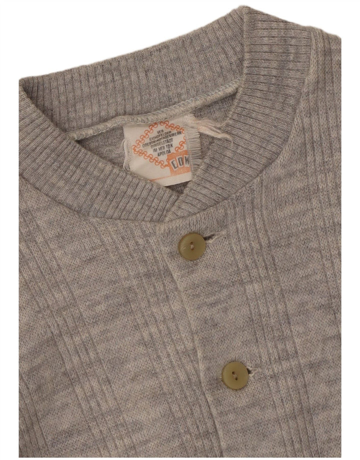 vintage Femme Cardigan Pull UK 14 Gris Moyen