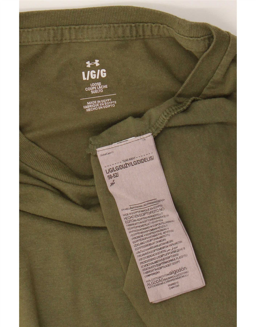 Under Armour T-Shirt Homme Haut Large Kaki Coton