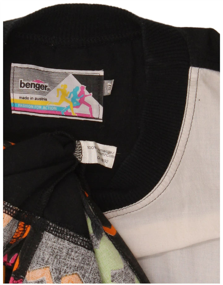 BENGER Haut graphique pour femme à manches 3/4 EU 38 Noir moyen Colourblock