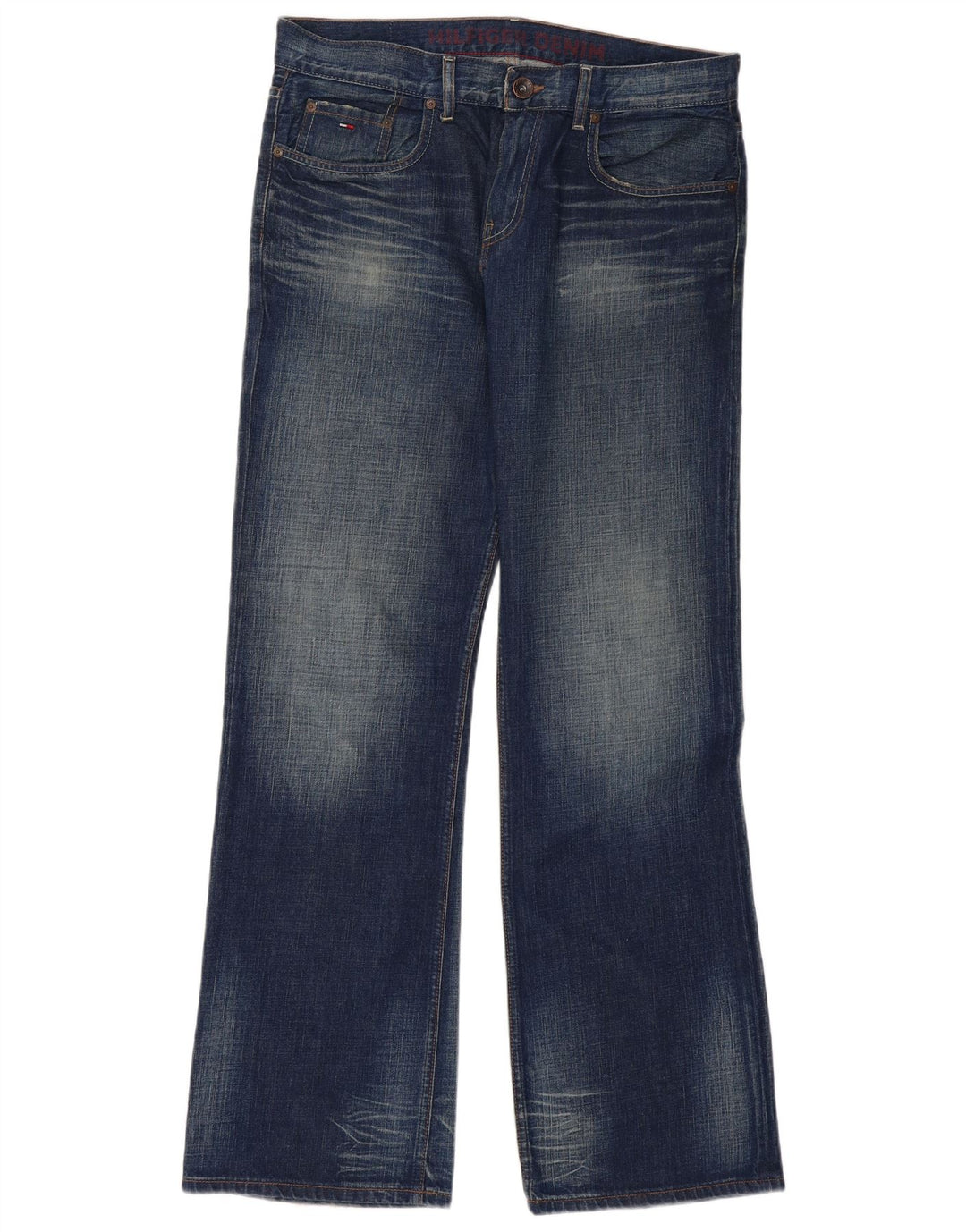 TOMMY HILFIGER Jean Droit Homme W34 L32 Bleu Coton