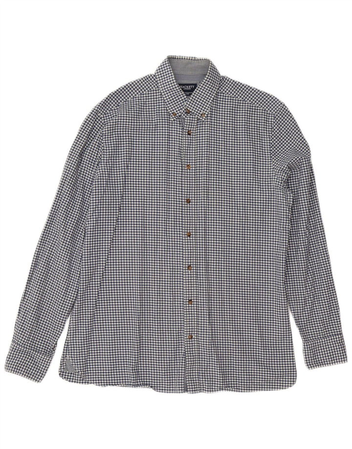Hackett Chemise Slim Fit pour Homme en Coton Vichy Bleu Marine Large