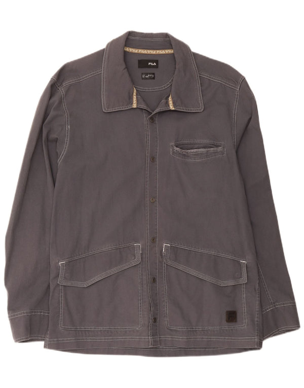 Fila Veste utilitaire pour homme UK 40 Large Gris Coton