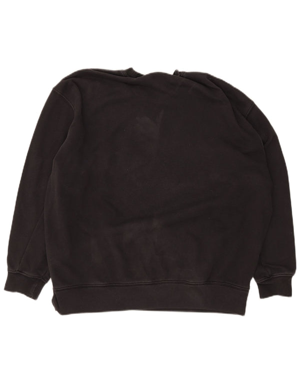 Adidas Sweat-shirt surdimensionné graphique pour femme UK 12 en coton noir moyen