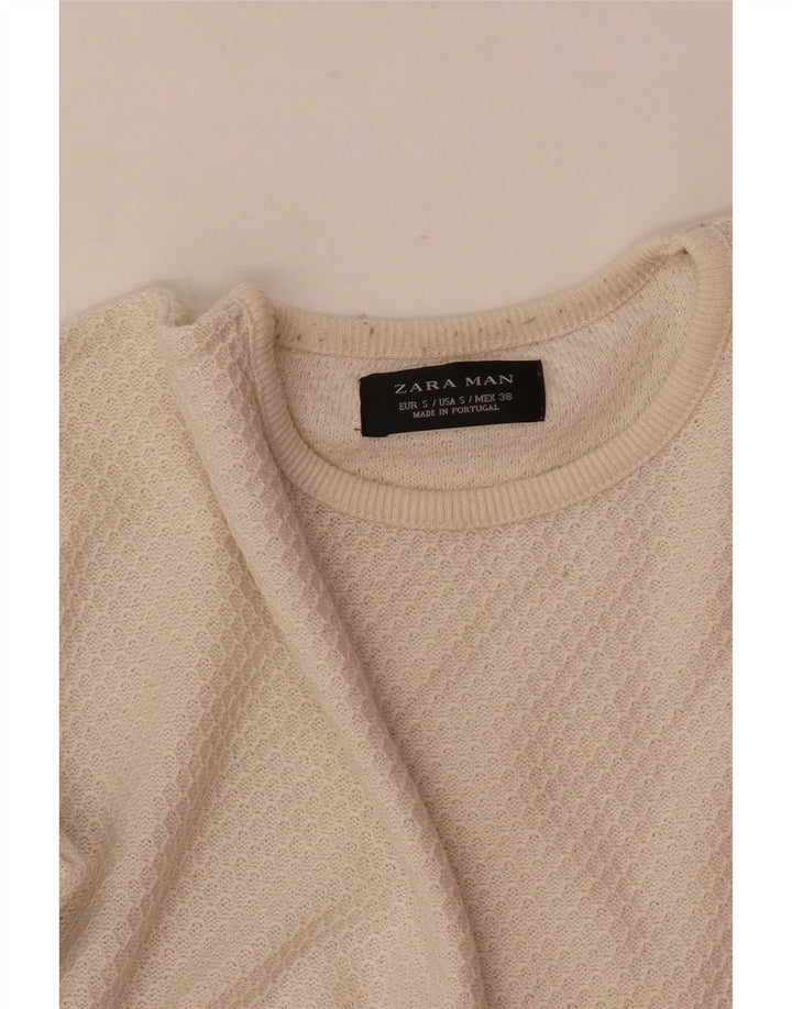Zara Pull à col rond pour homme Petit Beige
