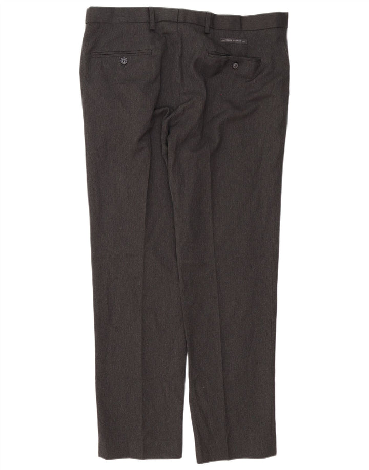Marks & Spencer Pantalon Chino Coupe Ajustée Homme W36 L31 Gris Polyester
