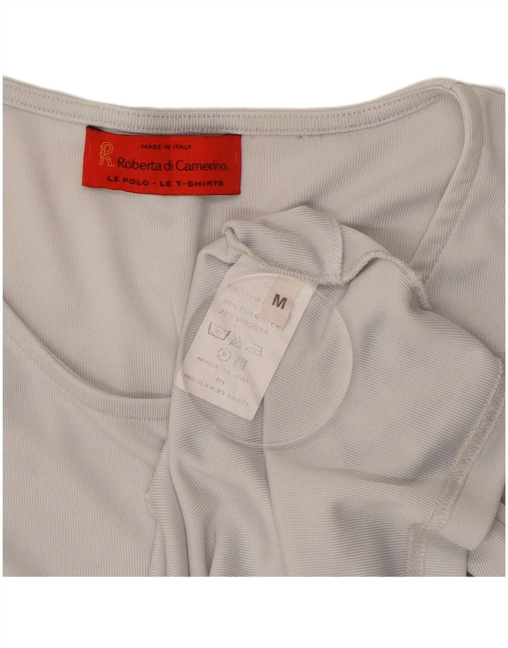 ROBERTA DI CAMERINO T-Shirt Femme Top UK 14 Gris Moyen Polyester