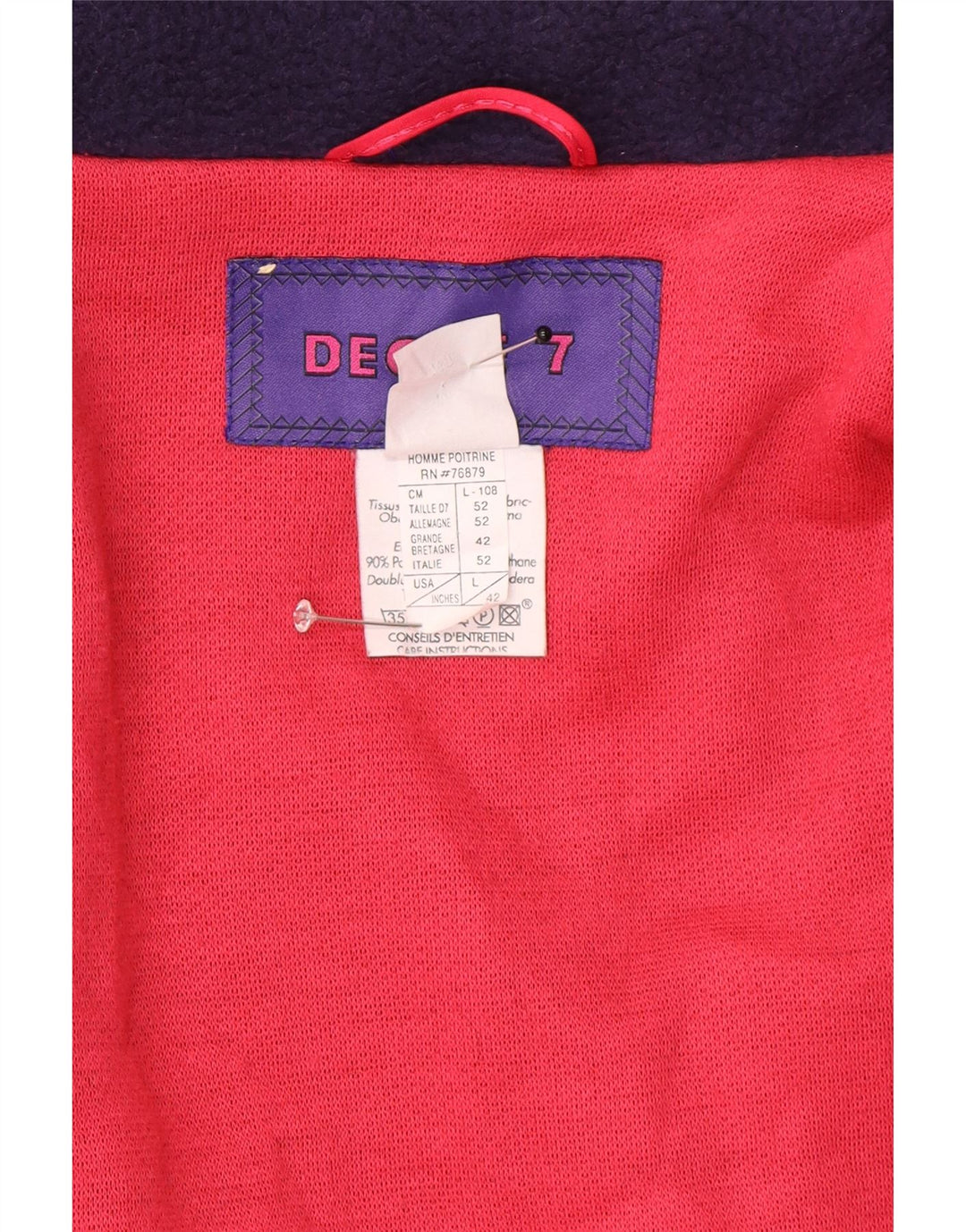 Degre 7 Veste de ski à capuche pour homme IT 52 XL Bleu marine Colourblock Polyester