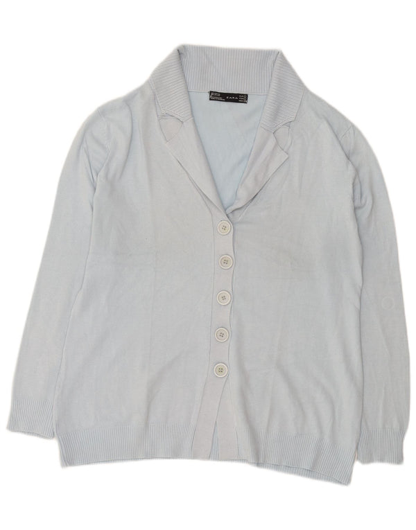 Zara Womens Cardigan Sweater UK 16 Large Rayonne Bleue