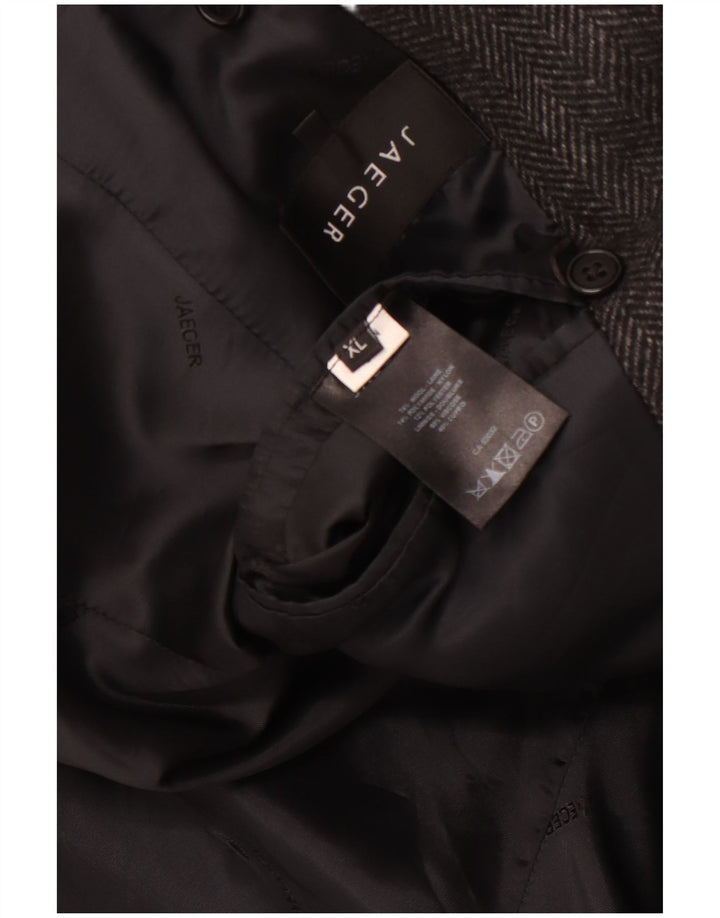 JAEGER Caban Homme UK 42 XL Laine à Chevrons Gris