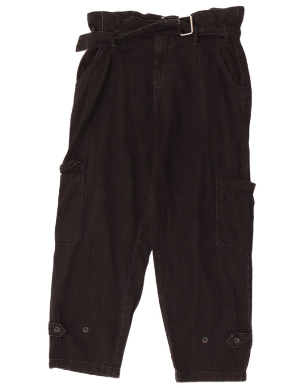 All Saints Jean cargo fuselé pour femme UK 12 Medium W32 L27 Coton noir