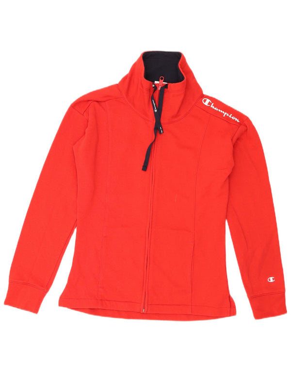 Champion Veste de survêtement graphique pour femme UK 12 Coton rouge moyen
