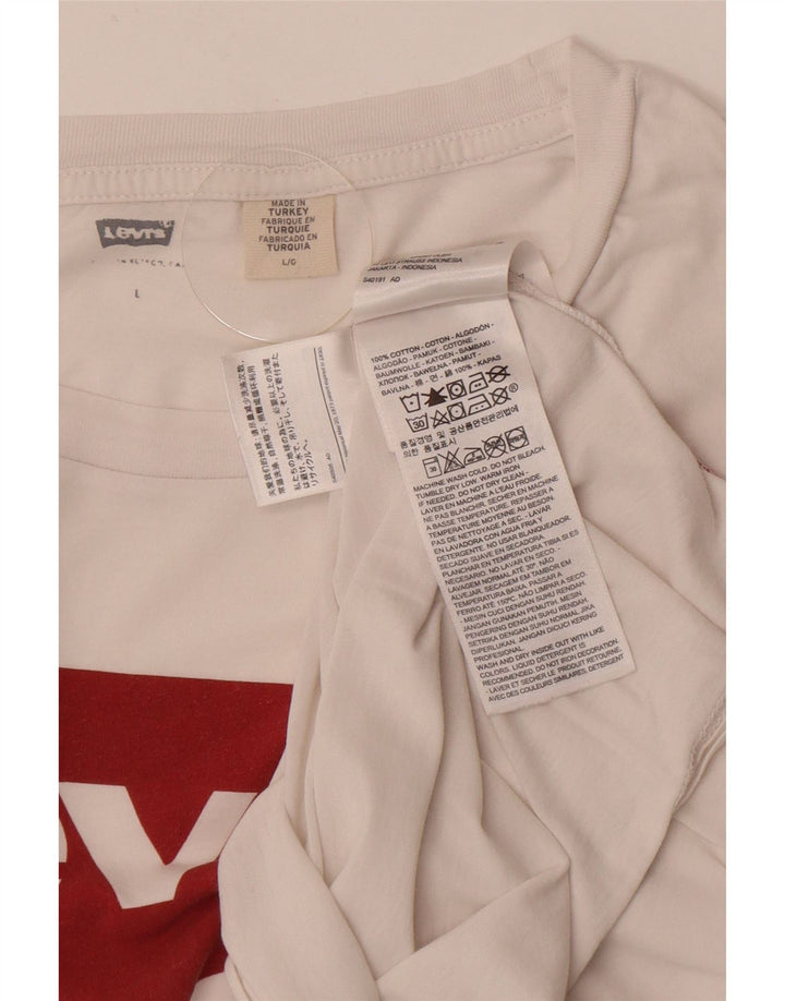 Levi's T-Shirt Graphique Homme Blanc Large Coton