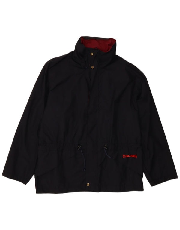 Spalding Veste de pluie à capuche pour homme Coupe ample UK 38 Bleu marine moyen Nylon