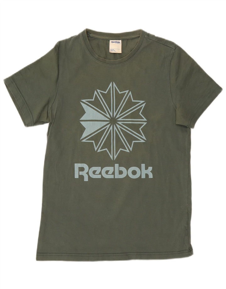 REEBOK T-Shirt Graphique Classique Homme Petit Vert Coton