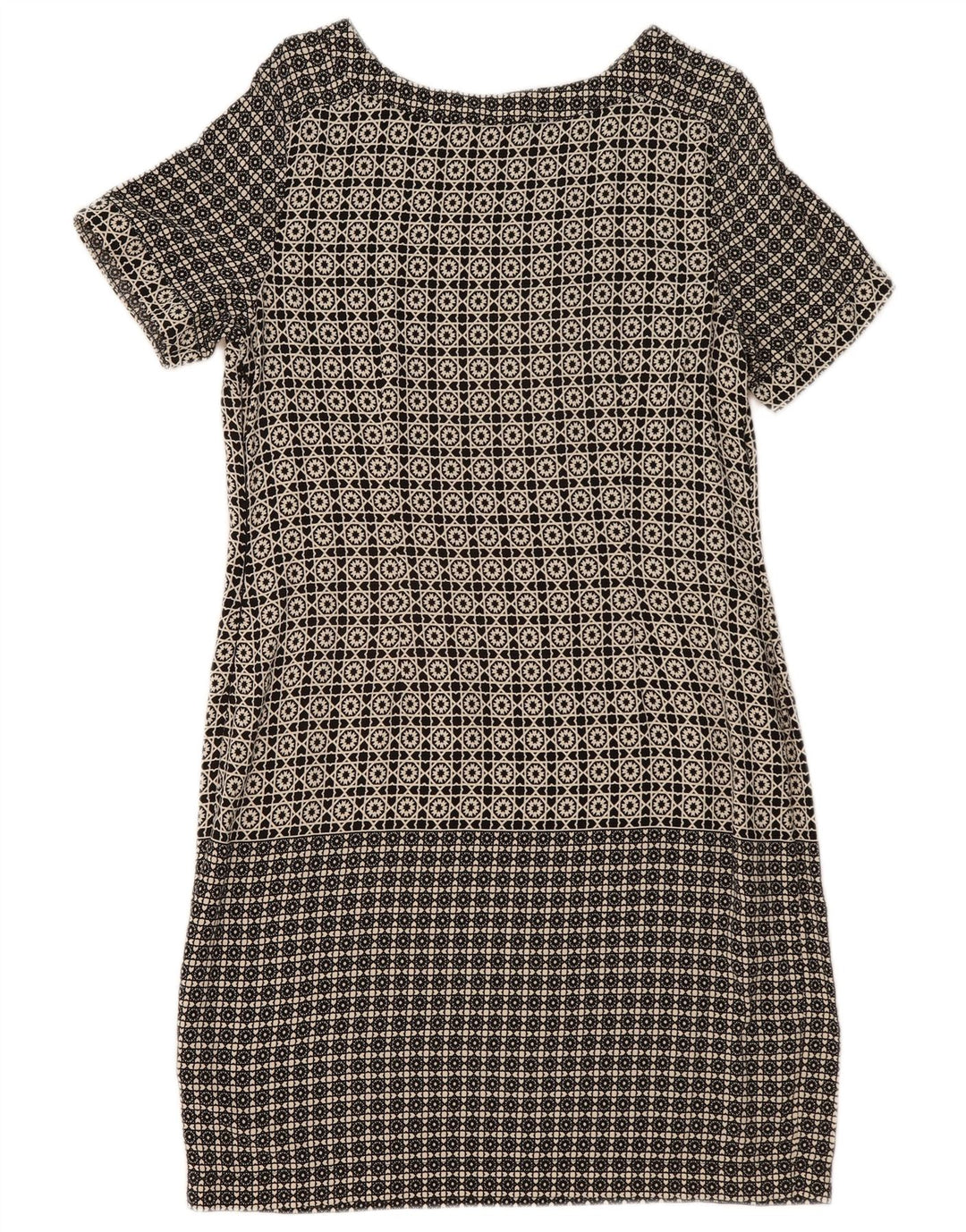 MARKS & SPENCER Robe droite pour femme UK 44 Grande viscose géométrique noire