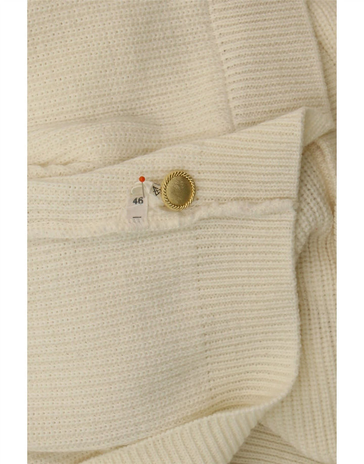 VINTAGE Womens Cardigan Sweater IT 46 Large Off White Polyacrylic Vintage Vintage and Second-Hand Vintage from Messina Hembry 