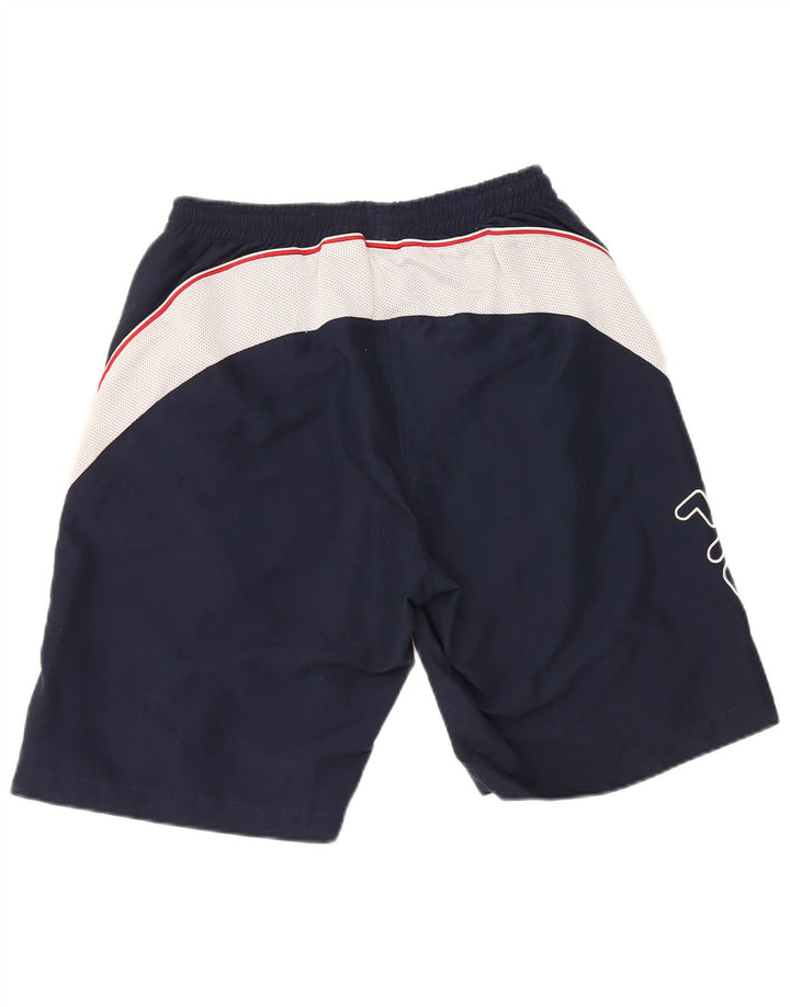 Fila Short de Sport Graphique Homme Bleu Marine Moyen Polyester Colorblock