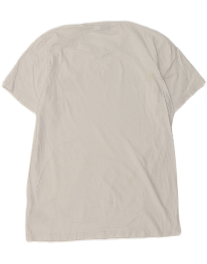 Ellesse Homme T-Shirt Top Petit Blanc Coton
