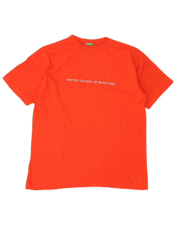 Benetton T-Shirt Graphique Haut Petit Orange Coton Homme