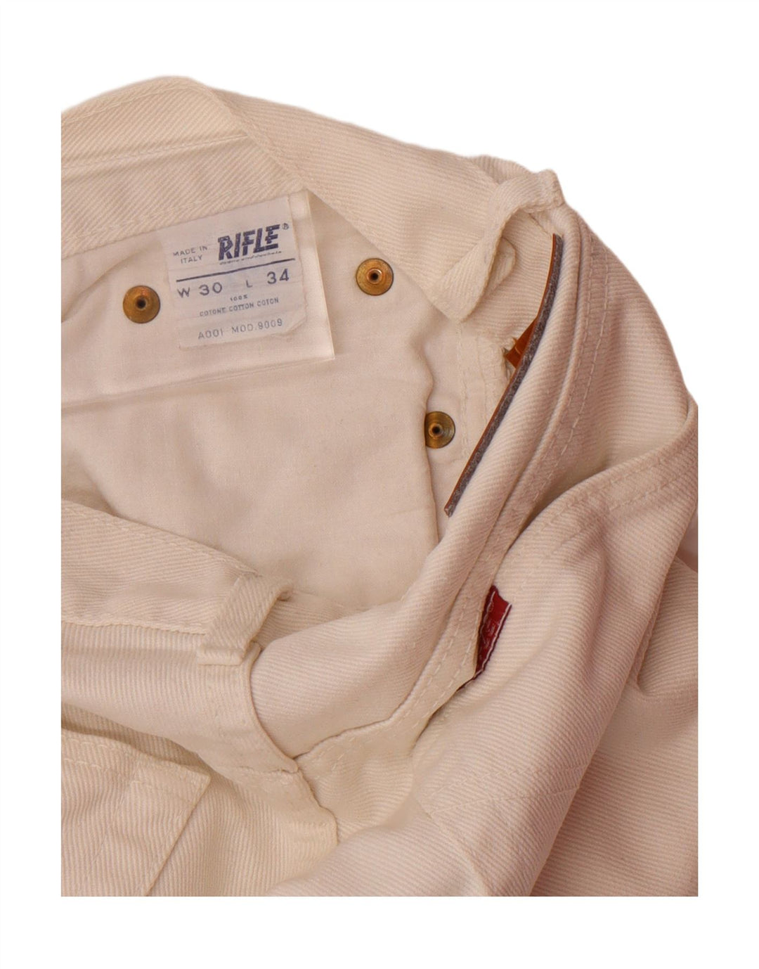 RIFLE Womens Straight Jeans W30 L29 White Cotton Vintage Rifle and Second-Hand Rifle from Messina Hembry 