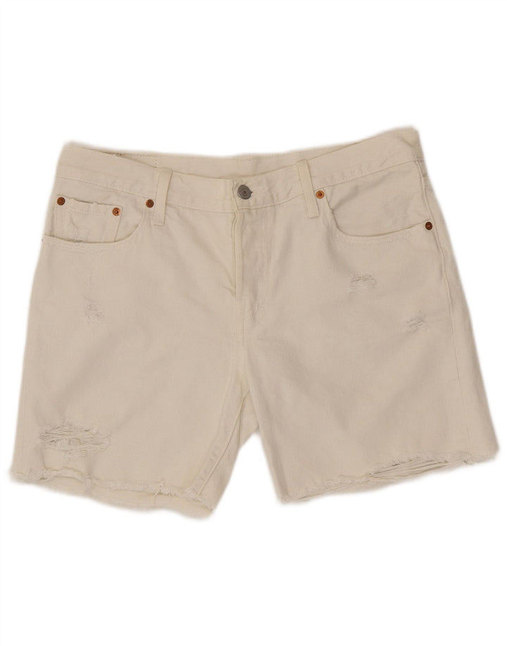 LEVI'S Short en jean vieilli 501 femme W28 coton blanc moyen