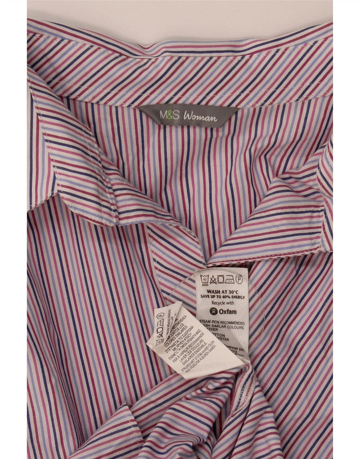 Marks & Spencer Chemise à manches 3/4 pour femme UK 12 Medium Multicolore Rayé