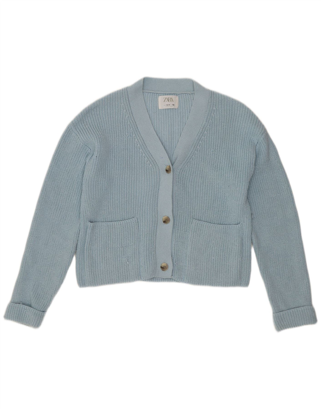 Zara Cardigan court pour fille 13-14 ans Bleu Polyester