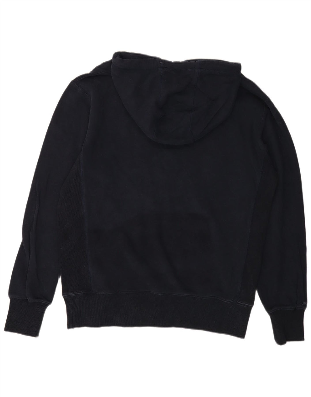 SUPERDRY Pull à capuche pour homme en coton bleu marine Large