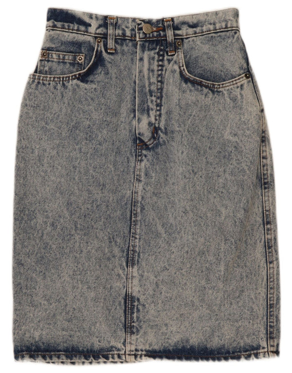 jupe en denim femme vintage W27 petit coton bleu
