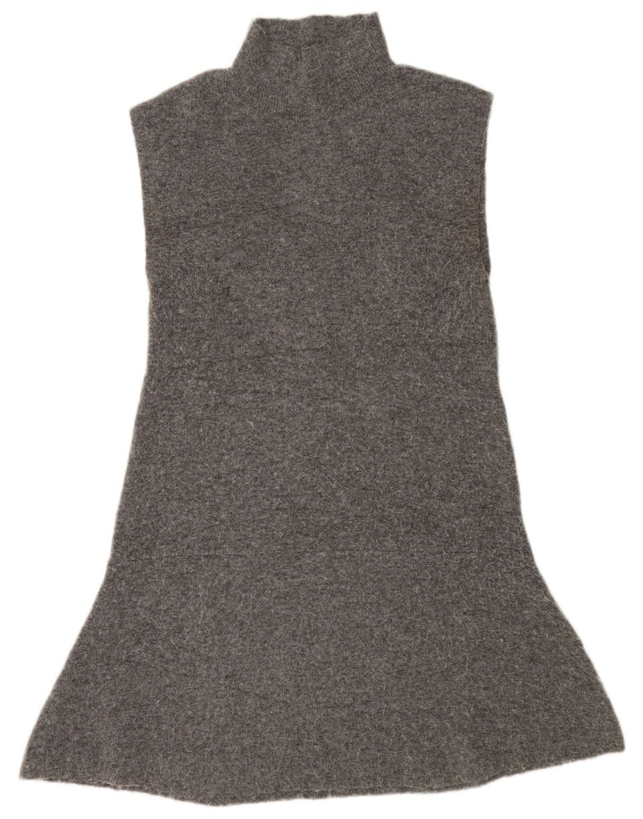 Zara Robe pull sans manches pour femme UK 44 Large Gris Polyester