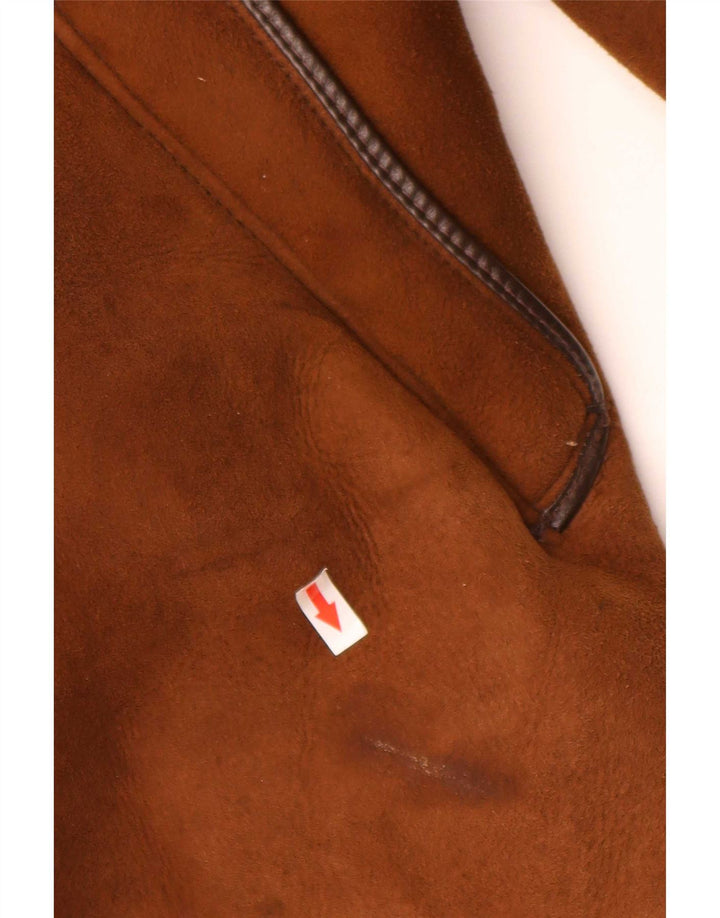 Morlands Manteau surdimensionné en peau de mouton pour femme UK 16 Grande peau de mouton marron