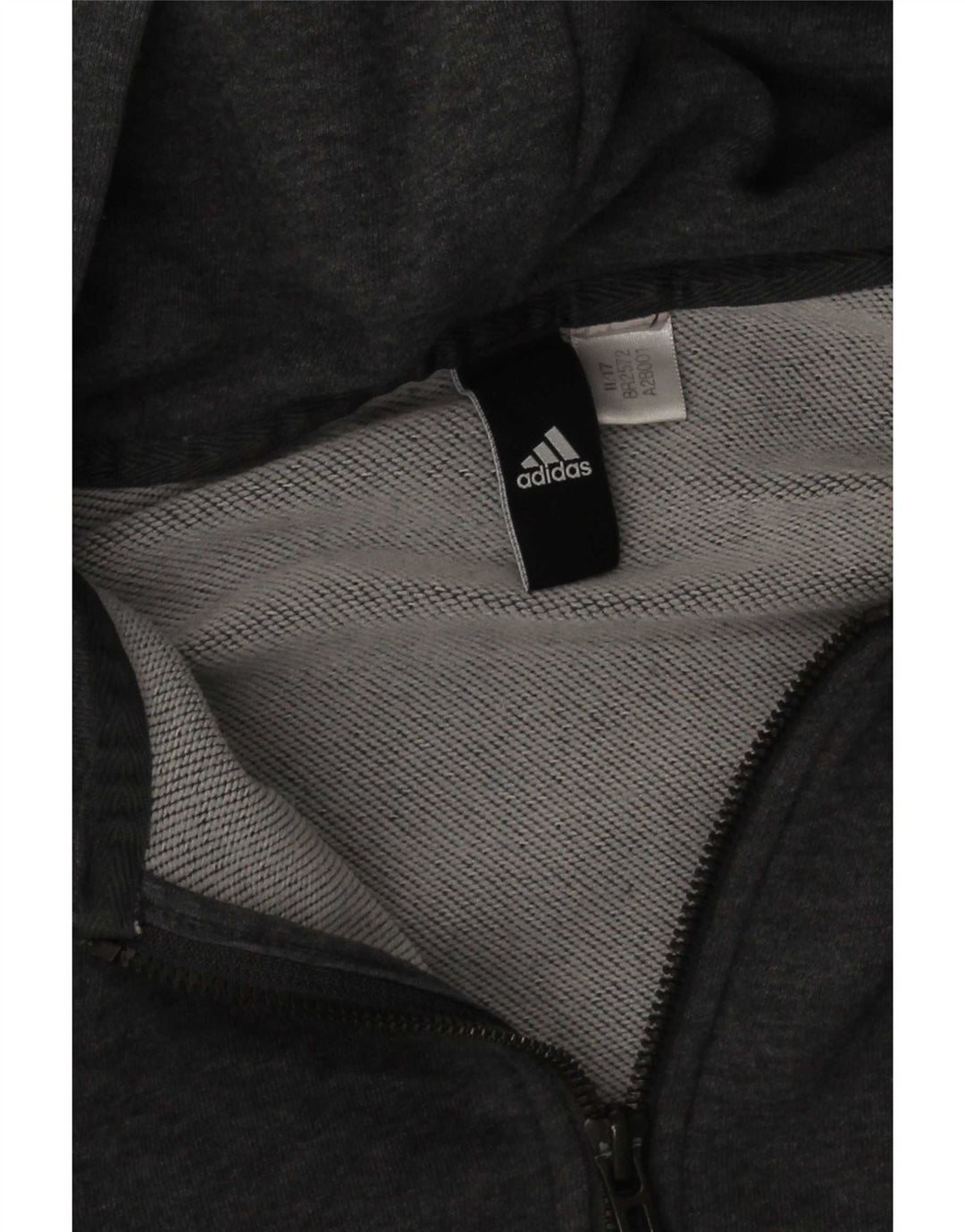 Adidas Pull à capuche zippé graphique pour homme, petit gris