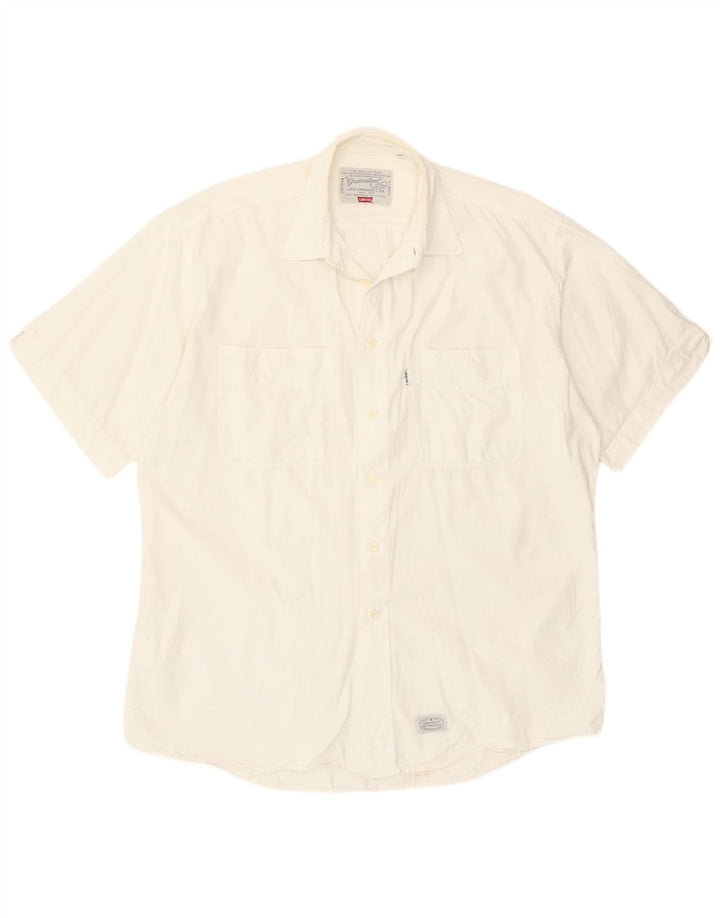 Levi's Chemise à Manches Courtes Homme Blanc Large