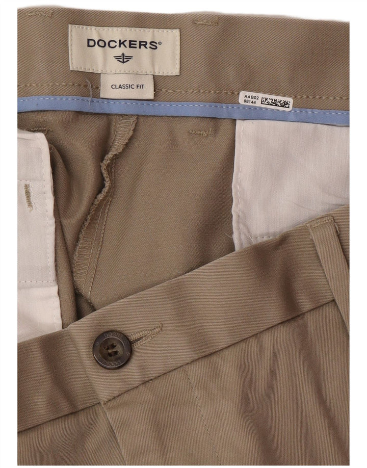 DOCKERS Pantalon Chino Coupe Classique Homme W38 L29 Beige Coton Classique