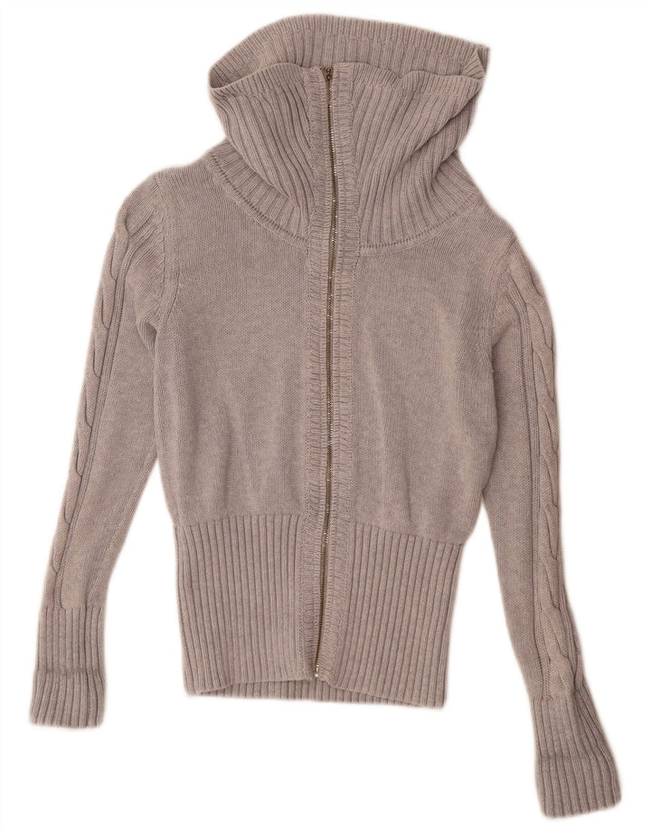 Tommy Hilfiger Pull cardigan entièrement zippé pour femme UK 14 Gris moyen