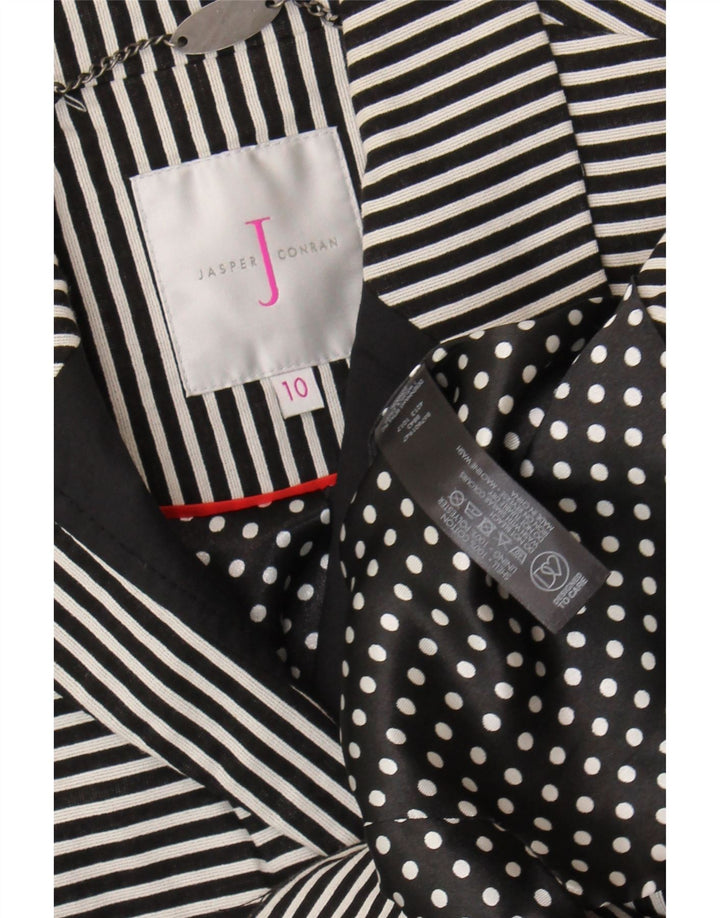 Jasper Conran Veste blazer à manches 3/4 pour femme UK 10 Petites rayures noires