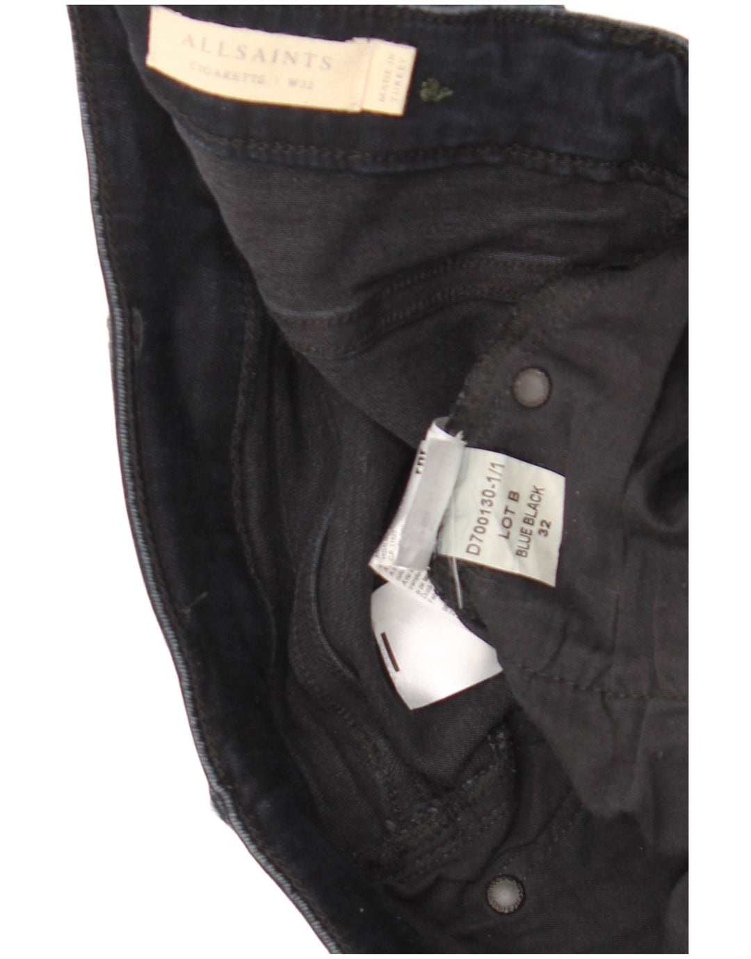 All Saints Jean Slim Cigarette W32 L32 Bleu Marine Coton Homme