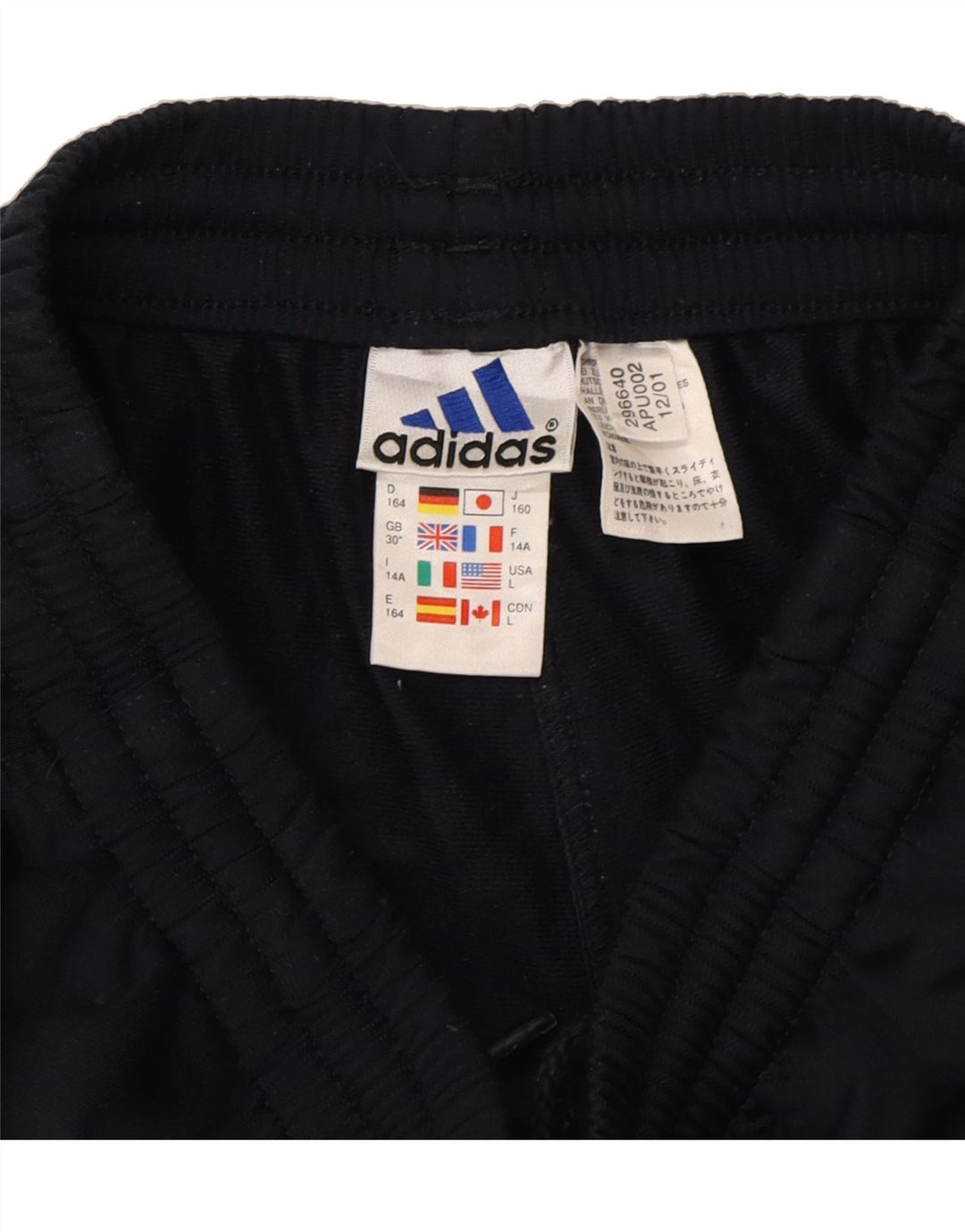 ADIDAS Boys Tracksuit Trousers 13-14 Years  Navy Blue Vintage Adidas and Second-Hand Adidas from Messina Hembry 