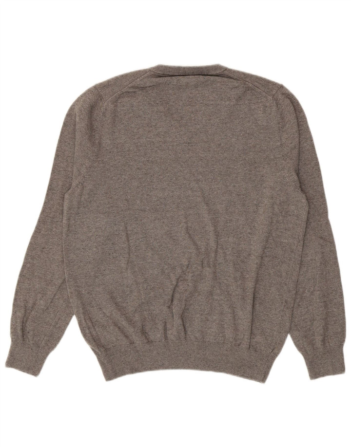 Marks & Spencer Pull col V pour homme en coton gris Taille L